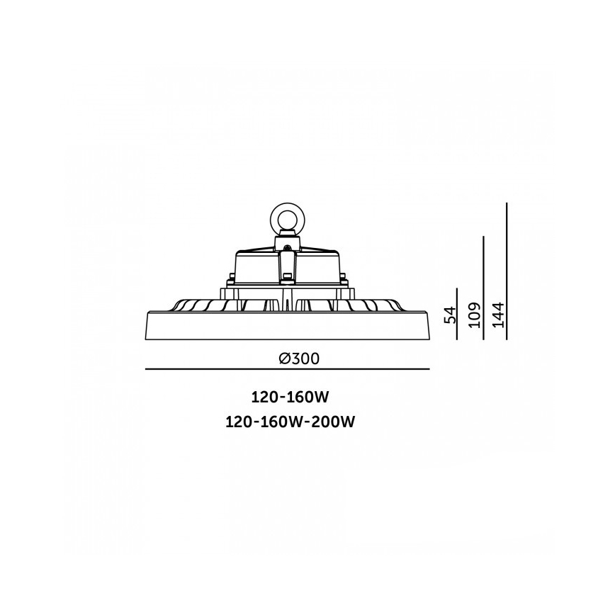 Промисловий стельовий LED-світильник RIO PRO HIGHBAY LED/120/160W/230V 4000/5000/6000K IP66