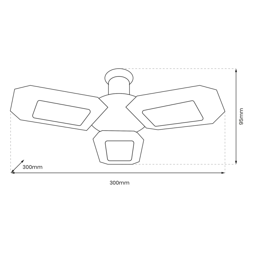 LED Стельовий прожектор 3xE27/16,7W/230V 4000K