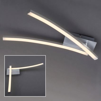 LED стельовий світильник 2×LED/6 Вт/230 В 3000 К матовий хром