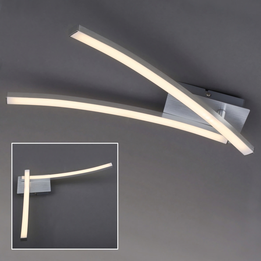 LED стельовий світильник 2×LED/6 Вт/230 В 3000 К матовий хром