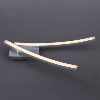 LED стельовий світильник 2×LED/6 Вт/230 В 3000 К матовий хром