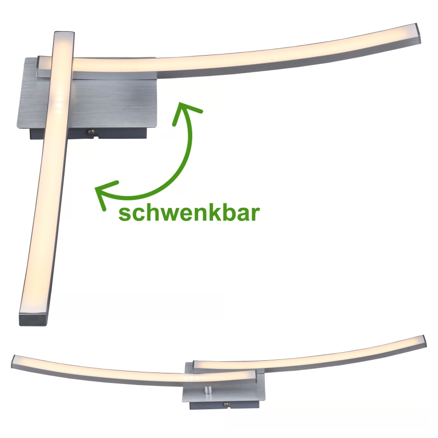 LED стельовий світильник 2×LED/6 Вт/230 В 3000 К матовий хром