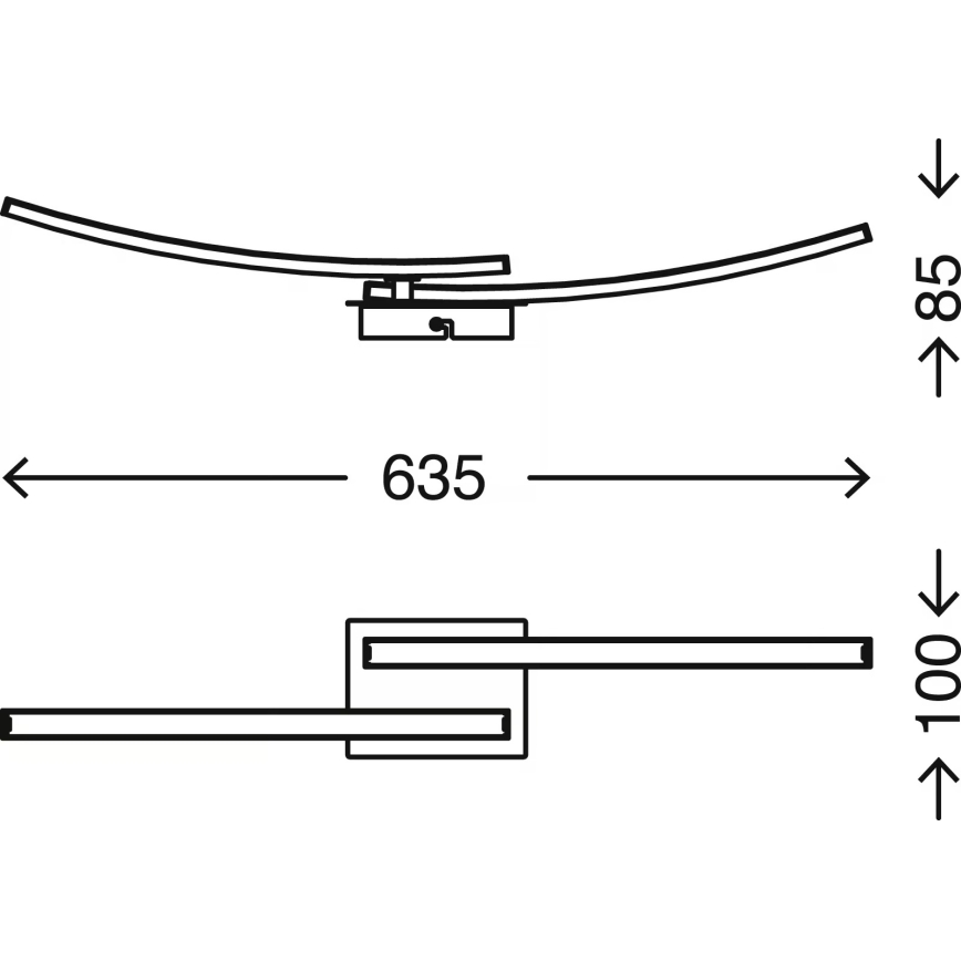 LED стельовий світильник 2×LED/6 Вт/230 В 3000 К матовий хром