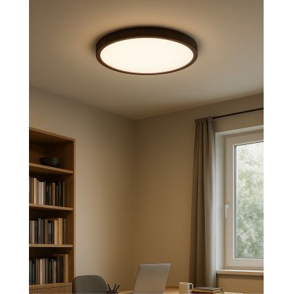 LED-стельовий світильник, 32 Вт, 230 В, з вибором кольорової температури 3000/4000/6500 К, діаметр 40 см, коричневий