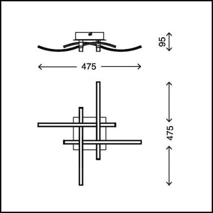 LED стельовий світильник 4xLED/2,6W/230V 3000K матовий хром