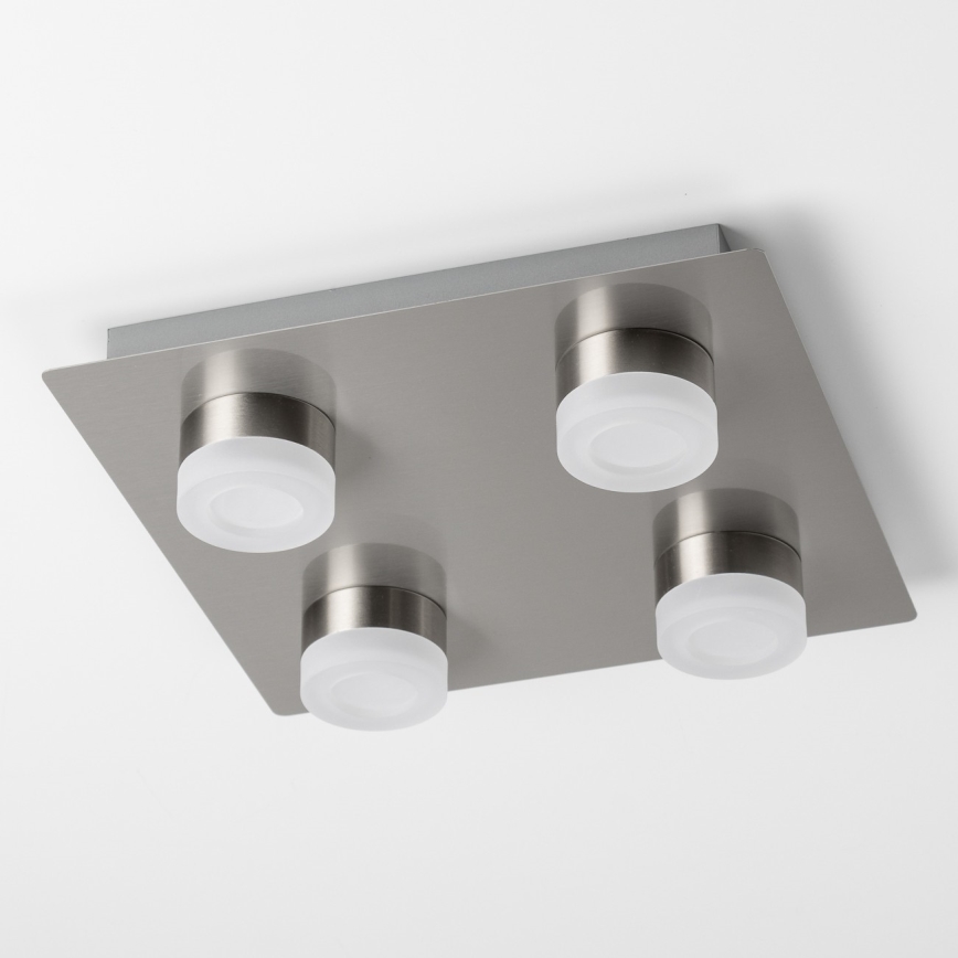 LED стельовий світильник 4xLED/4W/230V матовий хром