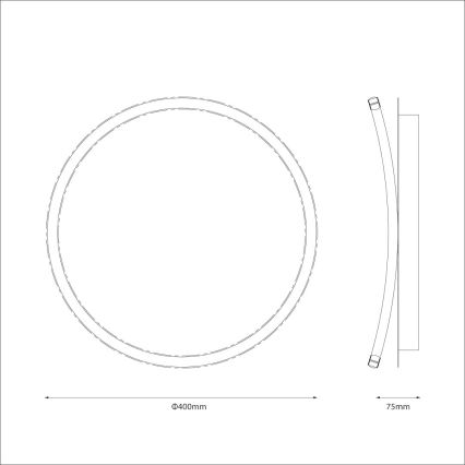LED-стельовий світильник CALI LED, 30 Вт/230 В, діаметр 40 см, чорний