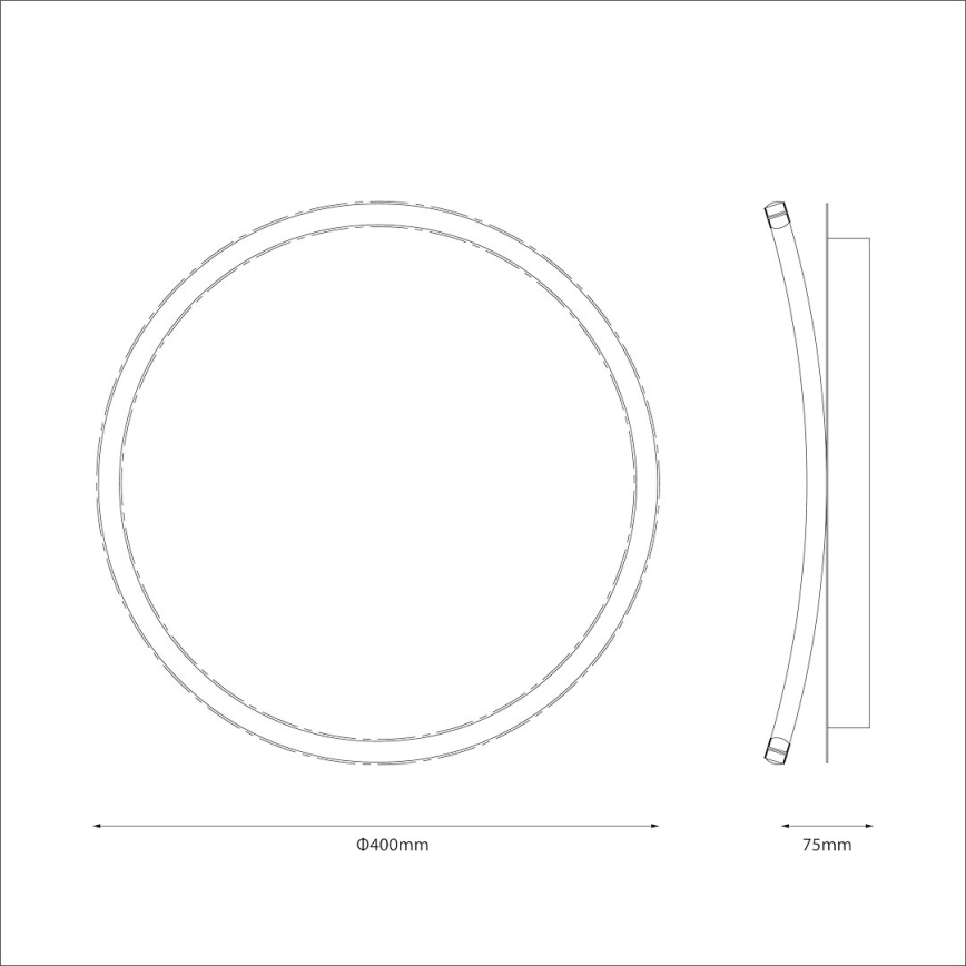 LED-стельовий світильник CALI LED, 30 Вт/230 В, діаметр 40 см, чорний