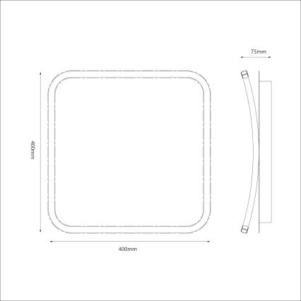 LED стельовий світильник CALI LED/30Вт/230В 40x40 см чорний