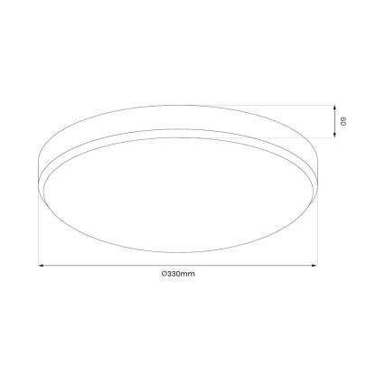 LED-стельовий світильник для ванної MAYA, 15 Вт, 230 В, діаметр 33 см, IP44, блискучий хром