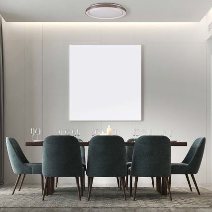 Стельовий LED світильник для ванної з регулюванням яскравості GRAŻYNA LED/72W/230V 3000-6000K діаметр 51 см IP44 сірий + пульт дистанційного керування