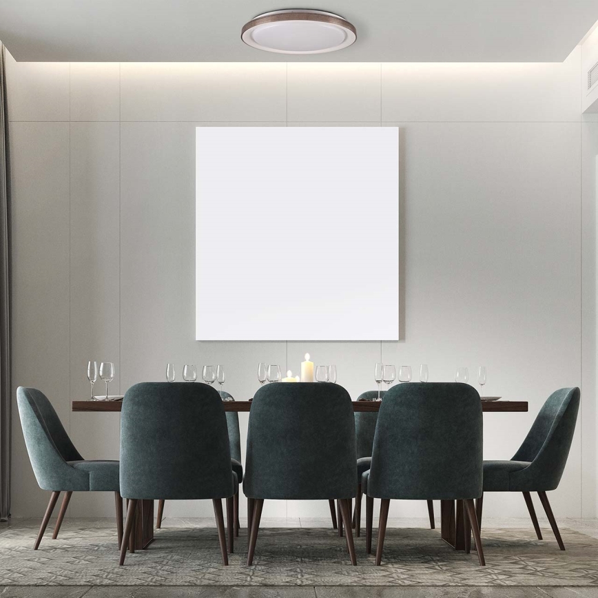 Стельовий LED світильник для ванної з регулюванням яскравості GRAŻYNA LED/72W/230V 3000-6000K діаметр 51 см IP44 сірий + пульт дистанційного керування