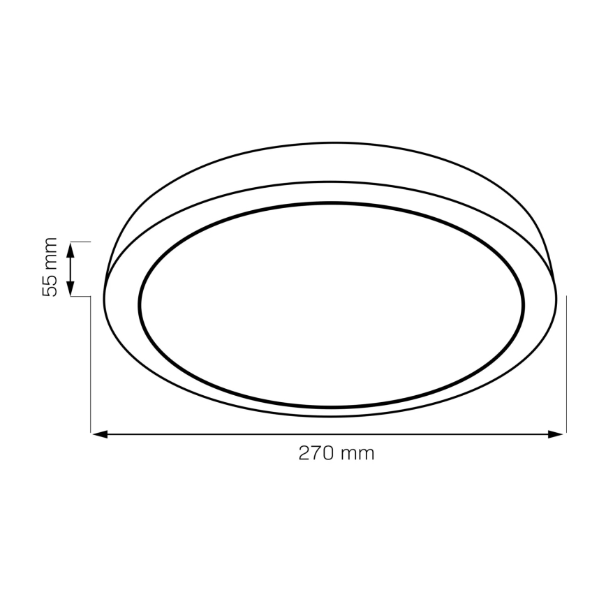 Світлодіодний дерев'яний стельовий світильник для ванної кімнати LED/12W/230V Ø 27 см IP44 дуб