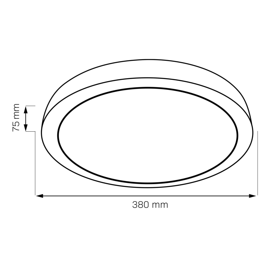 Стельовий LED світильник для ванної з регулюванням яскравості HALINA LED/48W/230V 3000-6000K діаметр 38 см IP44 чорний + пульт дистанційного керування