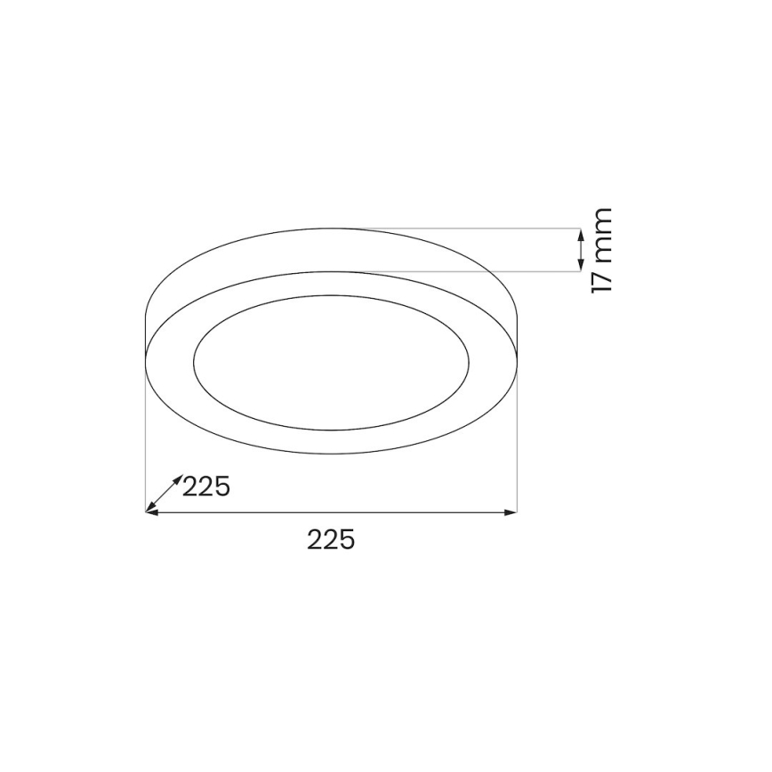 LED стельовий світильник EVORA LED/18W/230V 3000/4000/6000K діам. 22,5 см чорний