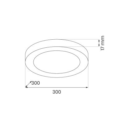LED-стельовий світильник EVORA LED/24W/230V 3000/4000/6000K діам. 30 см чорний