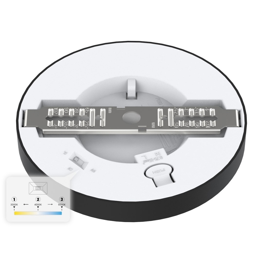 LED стельовий світильник EVORA LED/6 Вт/230 В 3000/4000/6000K діам. 14 см чорний