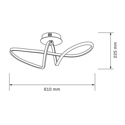 LED стельовий світильник FLAVIA 33 Вт/230 В 24x61 см чорний
