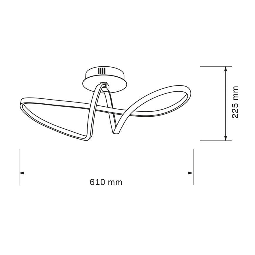 LED стельовий світильник FLAVIA 33 Вт/230 В 24x61 см чорний
