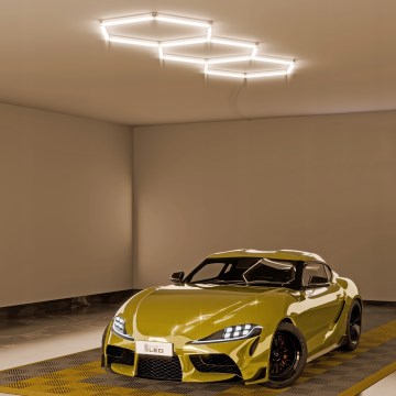 LED стельовий світильник HEXAGON LED/128Вт/85-265В 4000K 248x97 см CRI 90 IP54 білий