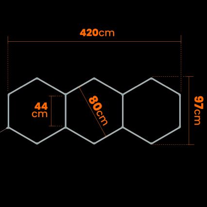 LED стельовий світильник HEXAGON LED/128Вт/85-265В 4000K 248x97 см CRI 90 IP54 білий