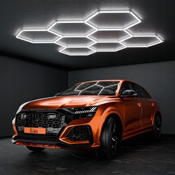 LED Стельовий світильник HEXAGON LED/280W/85-265V 6500K 313x298 см CRI 90 IP54 білий