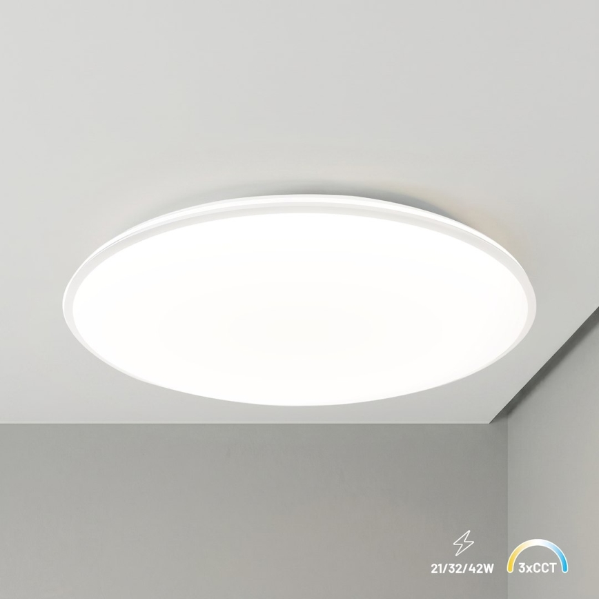 LED стельовий світильник HUGO, 21/32/42 Вт, 230 В, 3000/4000/6500 К, діаметр 45 см, IP54, білий