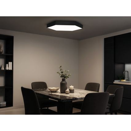LED стельовий світильник LED/135 Вт/230 В 3000/4000/6500K діам. 80 см чорний