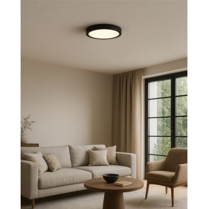 LED стельовий світильник LED/18W/230V 3000/4000/6500K діаметр 23 см чорний