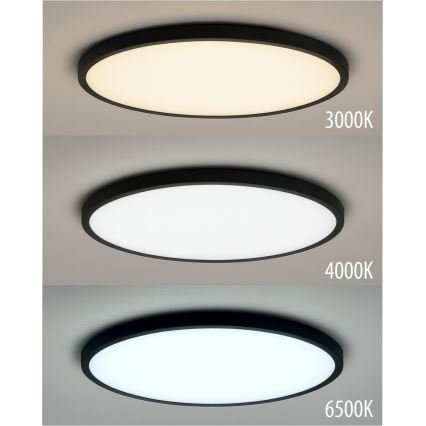 LED стельовий світильник LED/18W/230V 3000/4000/6500K діаметр 23 см чорний