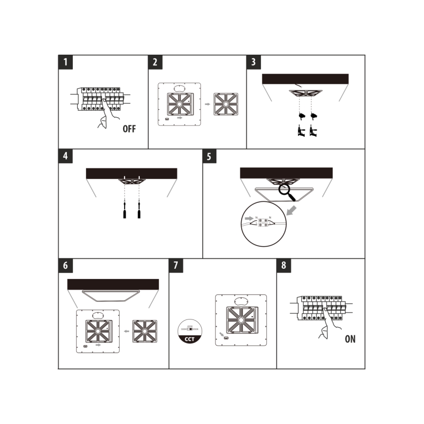 LED стельовий світильник LED/24W/230V 3000/4000/6500K 30x30 cm білий