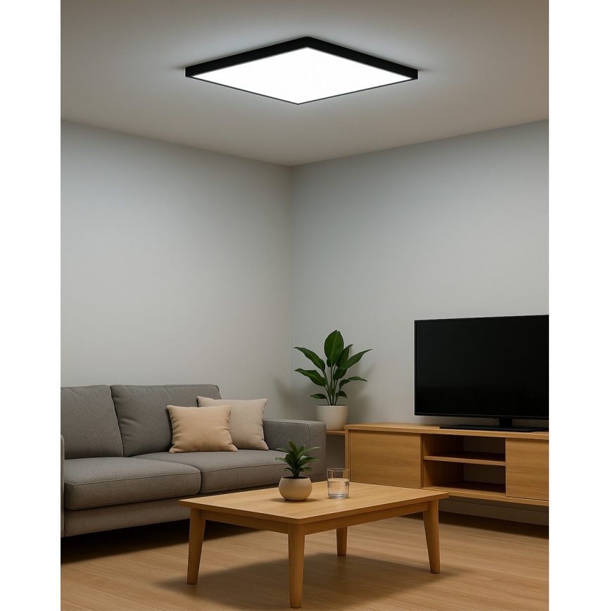 LED стельовий світильник LED/24W/230V 3000/4000/6500K 30x30 cm чорний