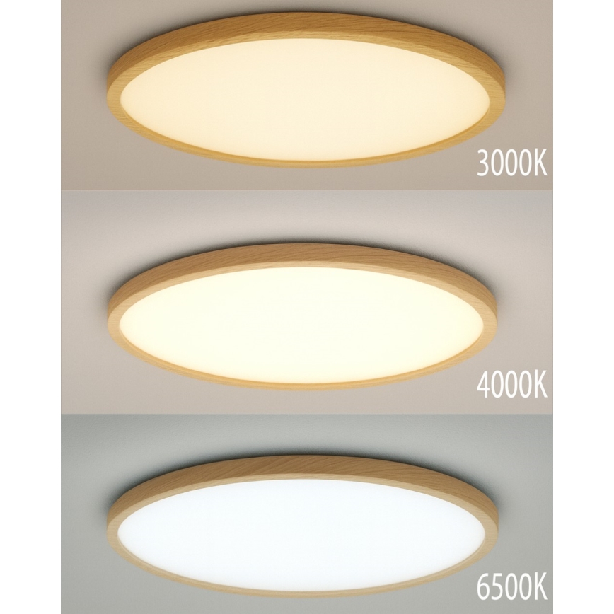 LED стельовий світильник LED/24W/230V 3000/4000/6500K діам. 30 см бежевий