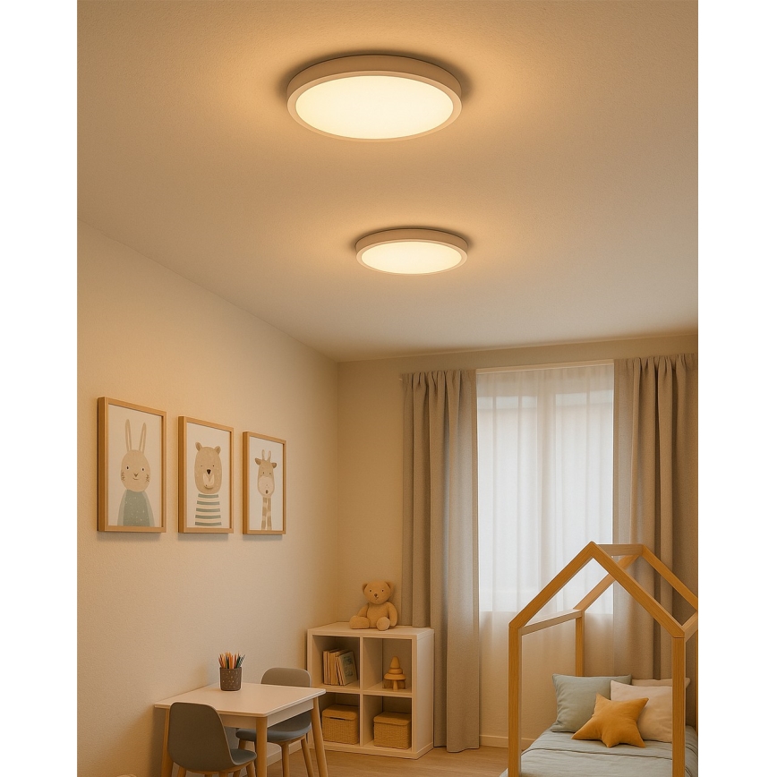 LED стельовий світильник LED/24W/230V 3000/4000/6500K діам. 30 см білий