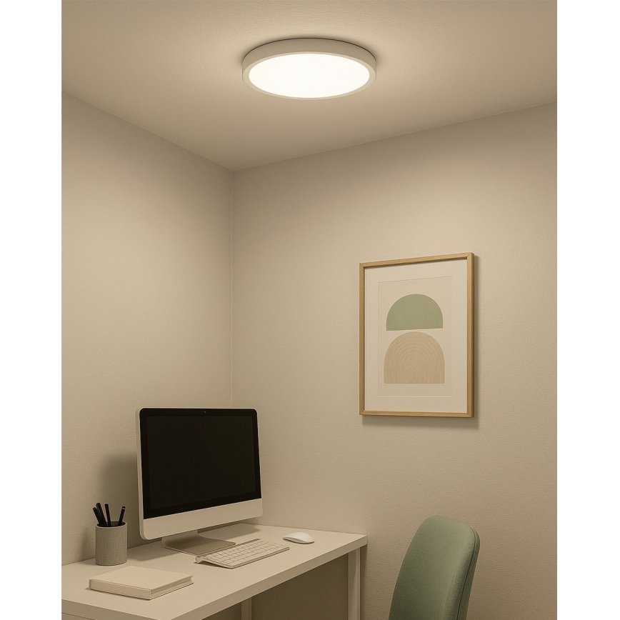 LED стельовий світильник LED/24W/230V 3000/4000/6500K діам. 30 см білий