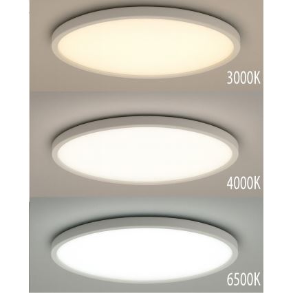 LED стельовий світильник LED/24W/230V 3000/4000/6500K діам. 30 см білий