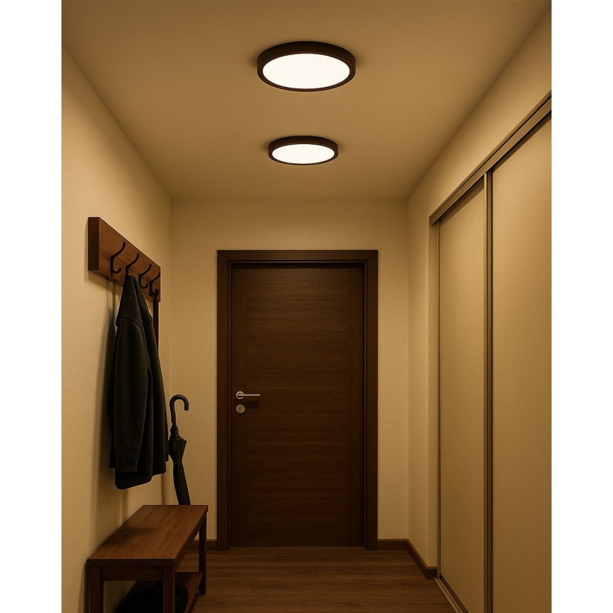 LED-стельовий світильник LED/24W/230V 3000/4000/6500K діаметр 30 см коричневий