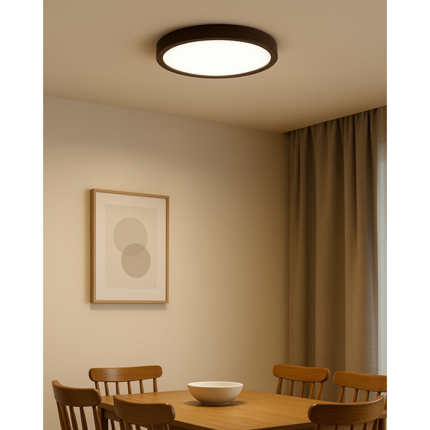 LED-стельовий світильник LED/24W/230V 3000/4000/6500K діаметр 30 см коричневий