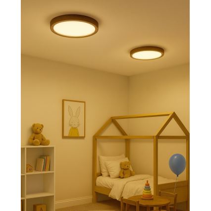 LED-стельовий світильник LED/24W/230V 3000/4000/6500K діаметр 30 см коричневий