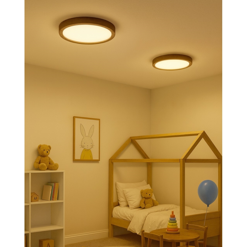 LED-стельовий світильник LED/24W/230V 3000/4000/6500K діаметр 30 см коричневий