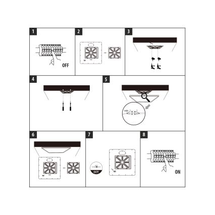 LED стельовий світильник LED/32Вт/230В 3000/4000/6500К 40x40 см чорний