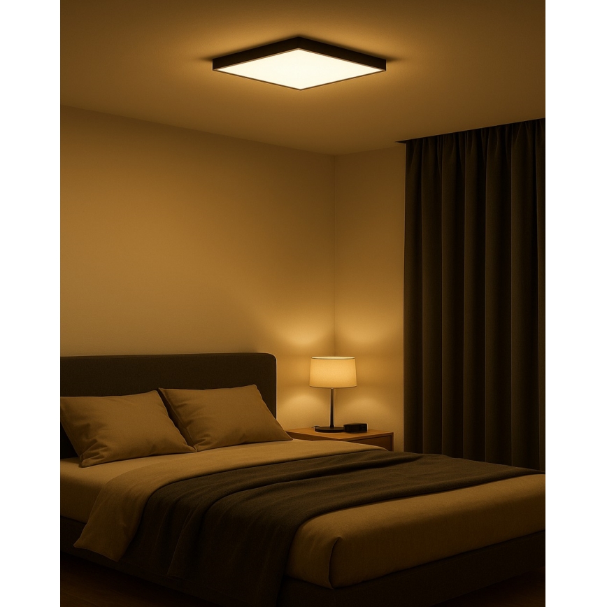 LED стельовий світильник LED/32Вт/230В 3000/4000/6500К 40x40 см чорний