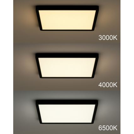LED стельовий світильник LED/32Вт/230В 3000/4000/6500К 40x40 см чорний