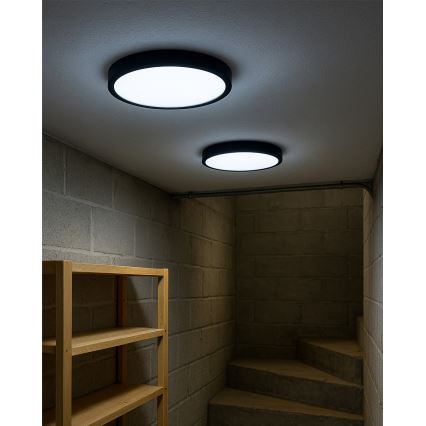 LED стельовий світильник LED/32W/230V 3000/4000/6500K діаметр 40 см чорний