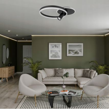 LED стельовий світильник LED/38W/230V + 1xGU10/30W чорний