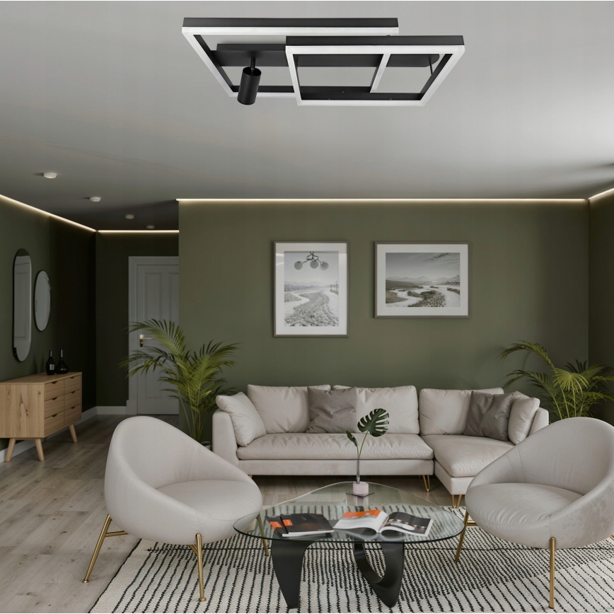 LED стельовий світильник LED/38W/230V + 1xGU10/30W чорний