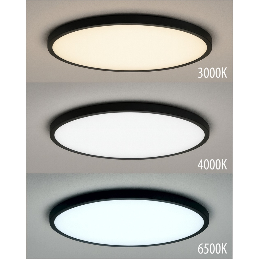 LED стельовий світильник LED/40 Вт/230 В 3000/4000/6500 К, діаметр 50 см, чорний