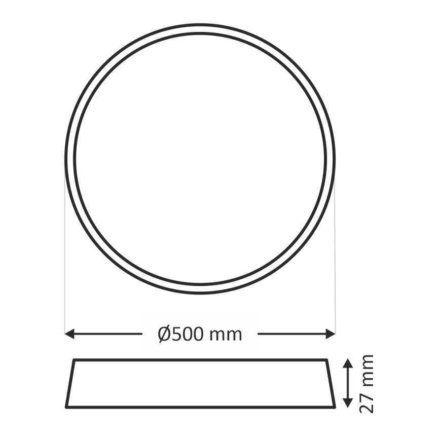 LED стельовий світильник LED/40 Вт/230 В 3000/4000/6500К діаметр 50 см коричневий