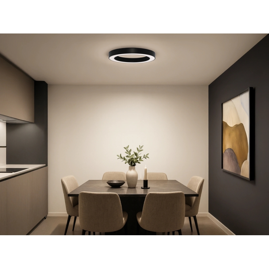LED стельовий світильник LED/80W/230V 3000/4000/6500K діаметр 80 cm чорний
