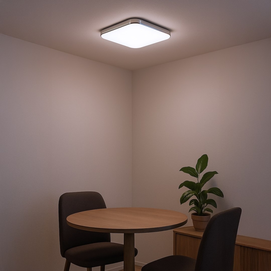 LED стельовий світильник NEMO LED/36W/230V 50x50 см глянцевий хром